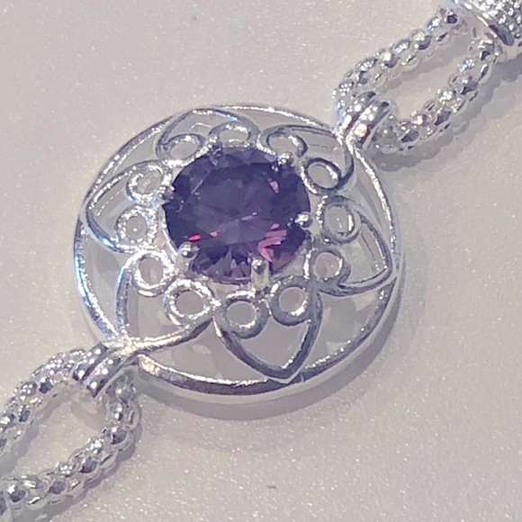 Sterling amethyst bracelet - Picture 2 of 4